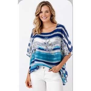 Mirror Image Vintage Y2K Asymmetrical Silky Top Tunic Size Large with Cami EUC